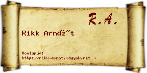 Rikk Arnót névjegykártya